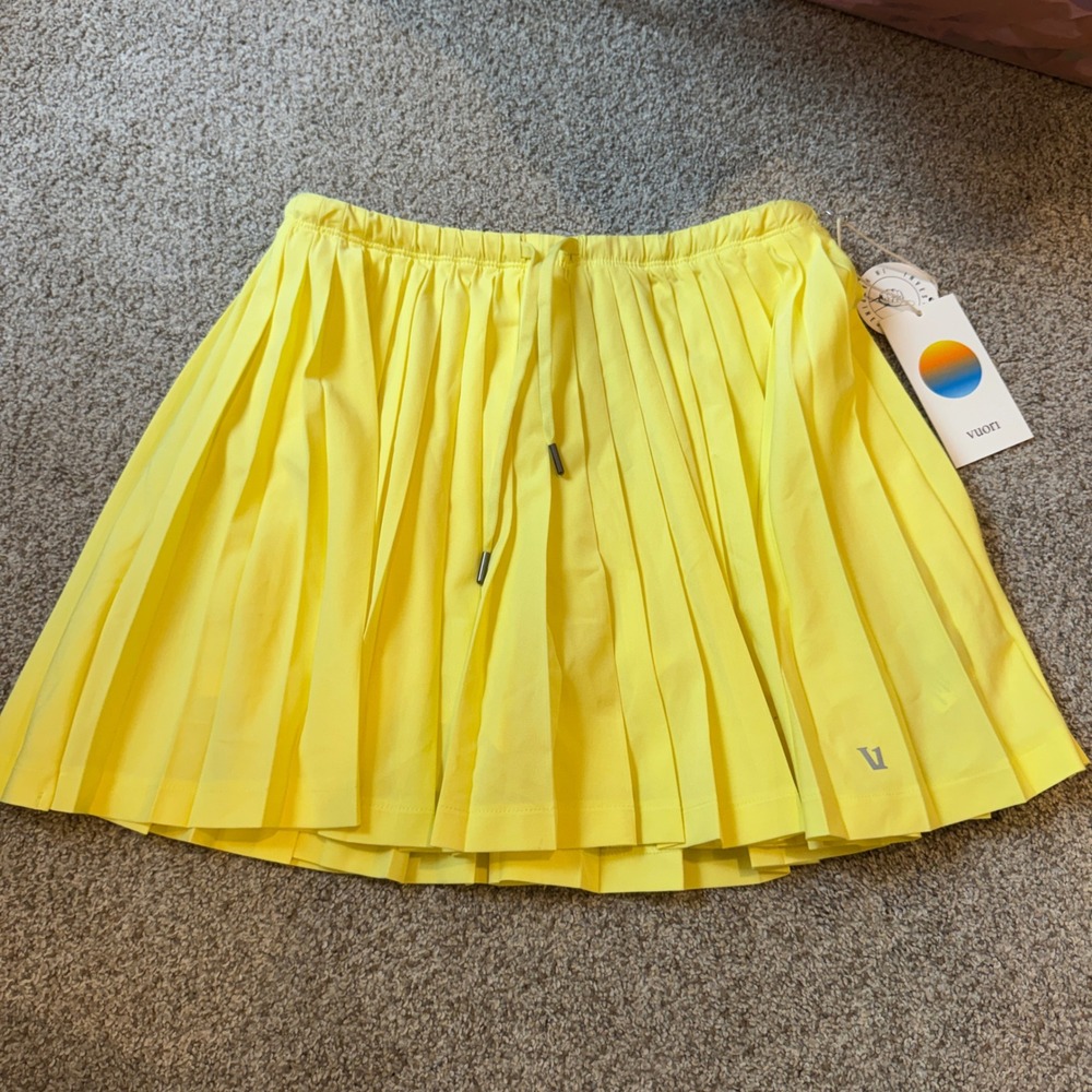 Vuori Clementine Pleated Skirt Sunlight Yellow VW3104 Womens XS New